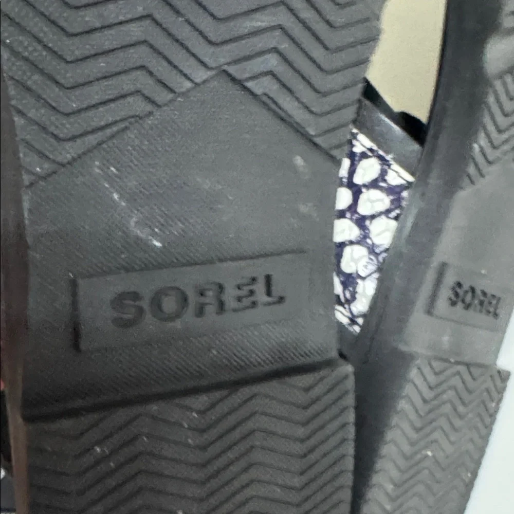 Sorel Black and White Patterned Sandals - Picture 6 of 9